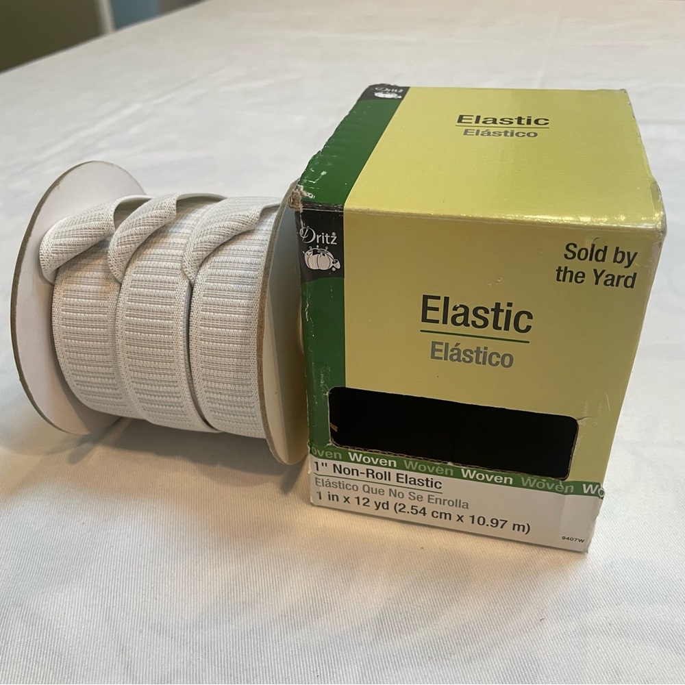 Dritz 1" Non-Roll Elastic 1"x12Yd Woven 9407W Crafting Crafts Sewing No Roll